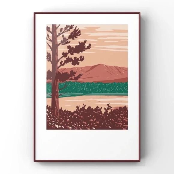 Wall art of Mount Katahdin, Maine North Woods and river flowing in Katahdin Wood - Picture 2 of 2